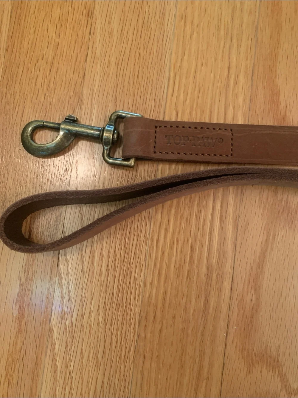 Top Paw Brown Leather Dog Leash